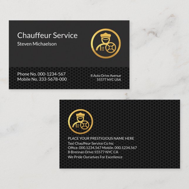 Grey Black Wire Mesh Layers Driving Business Card (Front/Back)