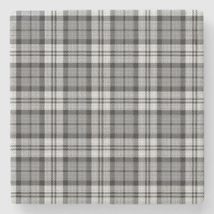 Grey Blackwatch Tartan Plaid Design Stone Coaster
