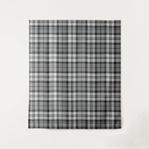 Grey Blackwatch Tartan Plaid Design Tapestry