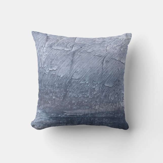 Grey-blue abstraction throw pillow (Front)