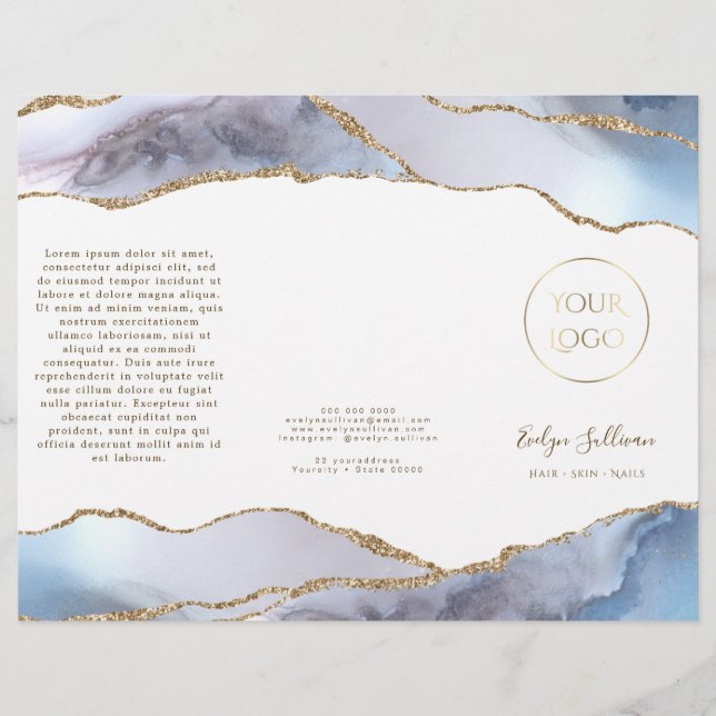 Grey blue agate brochure (Front)