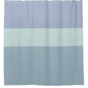 Grey Blue and Green Stripes Shower Curtain