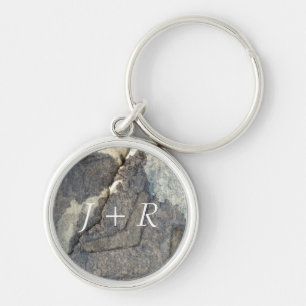 grey-blue background watercolor 2 keychain