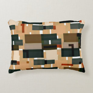 Grey Blue Brown Striped Accent Pillow