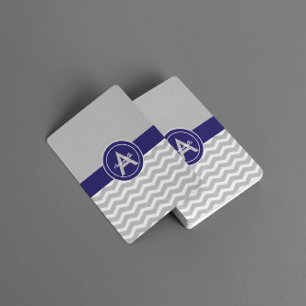 Grey Blue Chevron Playing Cards