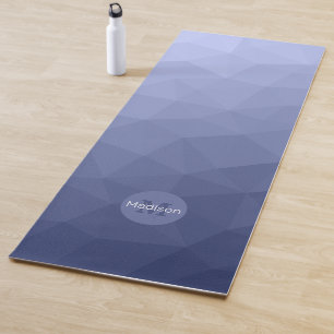 Grey blue cool geometric mesh pattern Monogram Yoga Mat
