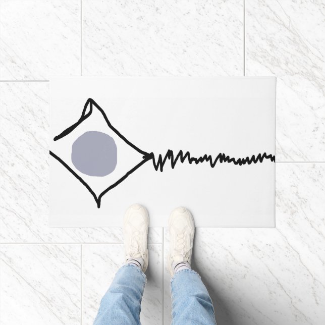 Grey Blue Dot Broken Kite  Doormat (Indoor)