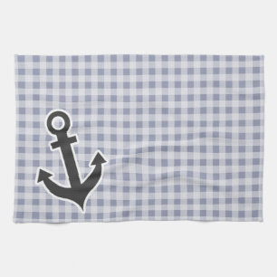 Grey-Blue Gingham; Anchor Kitchen Towel