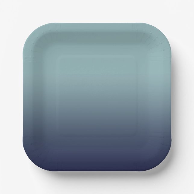 Grey-blue gradient.  paper plate (Front)