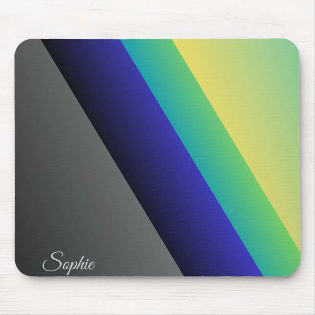 Grey Blue Green Abstract Mouse Pad (Front)