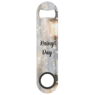 Grey Blue Lanterns Rainy Day Abstract   Bar Key