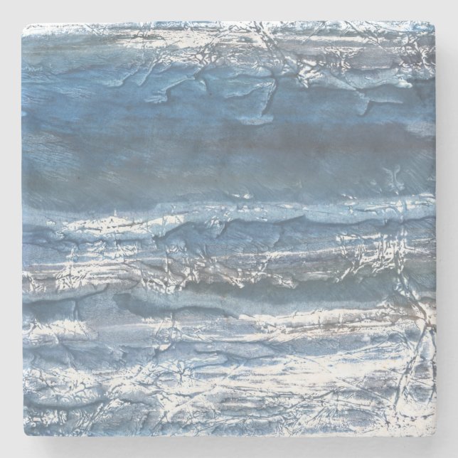 Grey-blue marble stone coaster (Front)