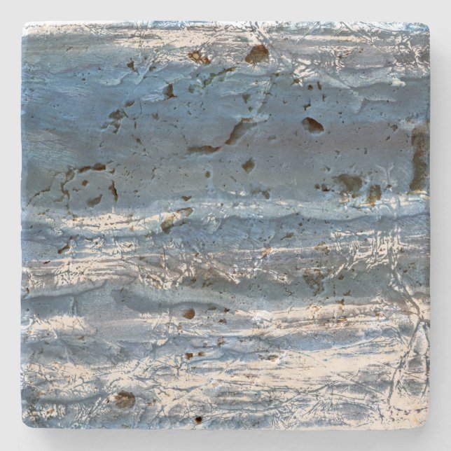 Grey-blue marble stone coaster (Front)