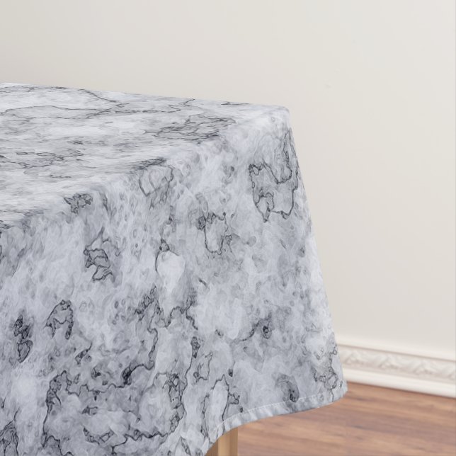 Grey Blue marble Tablecloth (In Situ)