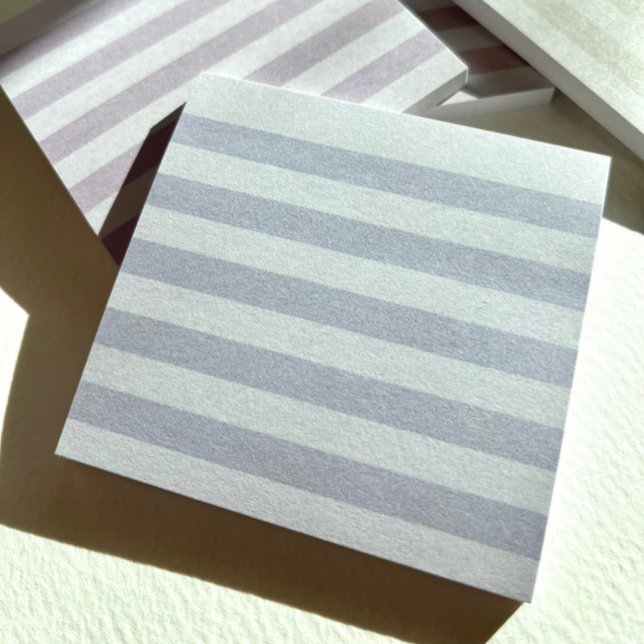 Grey Blue Pastel Stripe Post-It Notes (Soft blueberry tone-on-tone stripes make a subtle statement.)