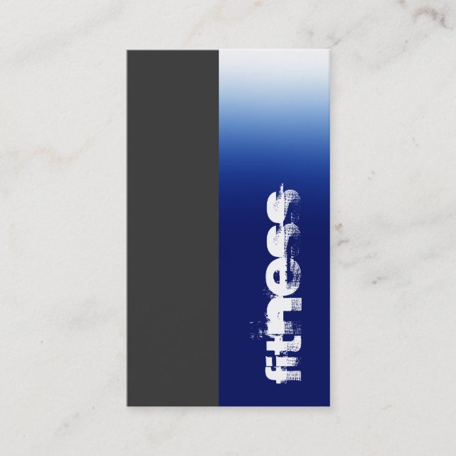 Grey Blue Personal Trainer Business Card (Front)