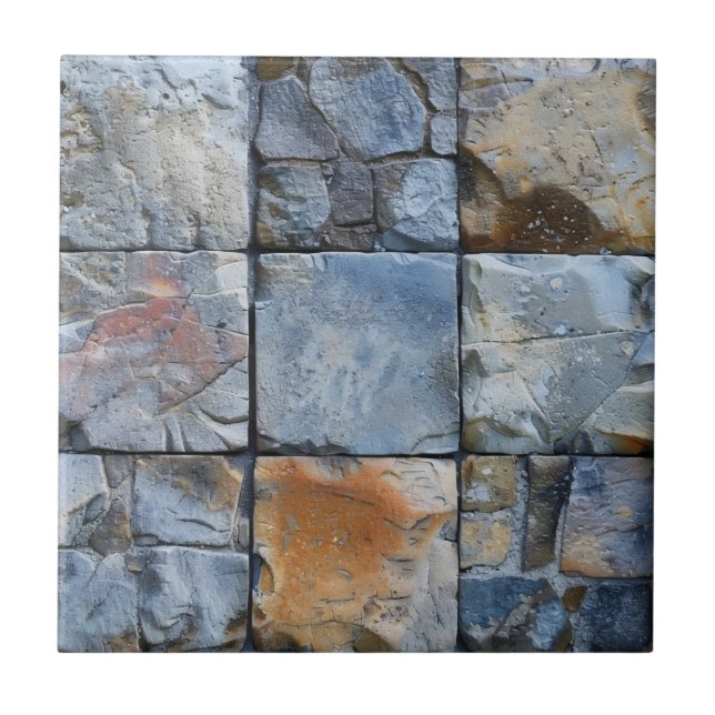 Grey Blue Stone Tile Pattern (Front)