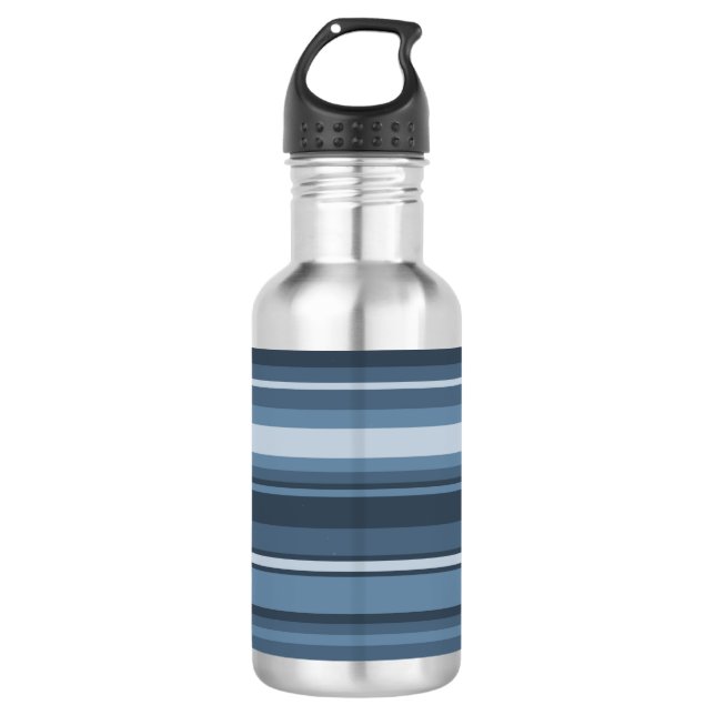 Grey-blue stripes 532 ml water bottle (Front)