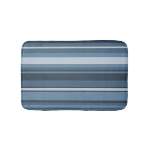 Grey-blue stripes bath mat