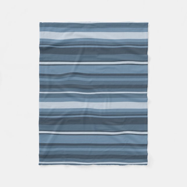 Grey-blue stripes fleece blanket (Front)