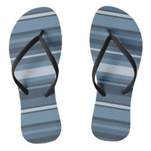 Grey-blue stripes flip flops