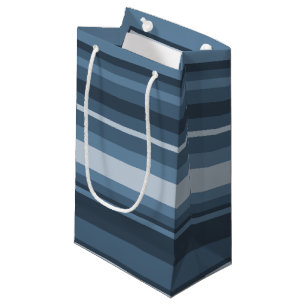 Grey-blue stripes small gift bag