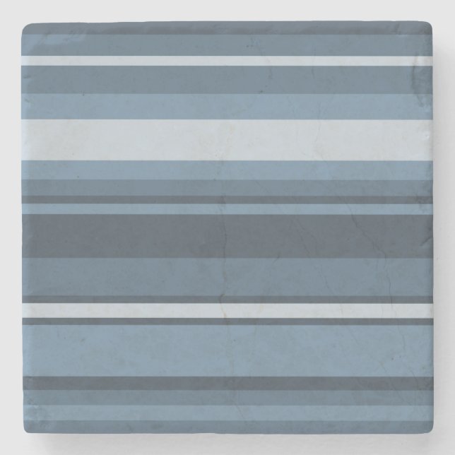 Grey-blue stripes stone coaster (Front)