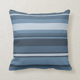 Grey-blue stripes throw pillow