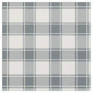 Grey Blue & White Buffalo Plaid Fabric