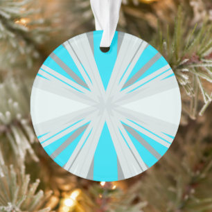 Grey Blue White Winter Christmas Snowflake Star Ornament