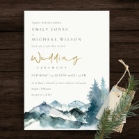 Grey Blush Green Blue Mountains Pine Wedding