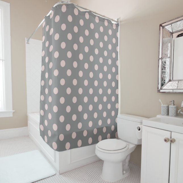 Grey & Blush Pink Polka Dots Dot Modern (In Situ)