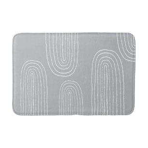 Grey Boho Mid Century Chic Rainbow Bath Mat