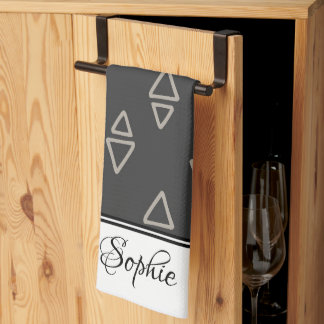 Grey Boho Personalized  Kitchen Towel