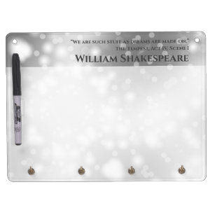 Grey Bokeh Bubble Lights Glamour Dry Erase Board With Keychain Holder