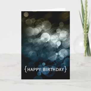 Grey Bokeh Pattern Birthday Greeting Card