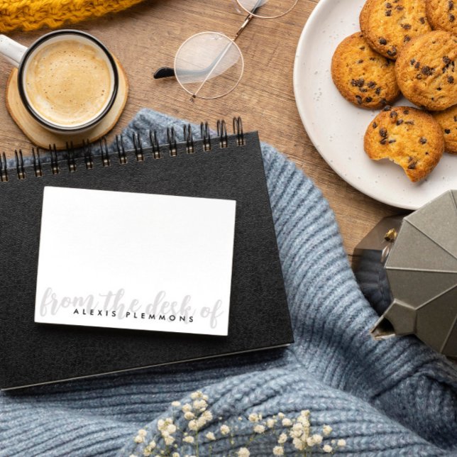 Grey Bold Calligraphy Script From the Desk of Card (Creator Uploaded)