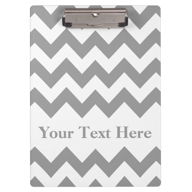 Grey Bold Chevron with customizable text Clipboard (Front)