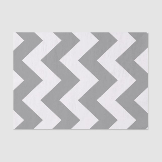 Grey Bold Mod Chevron Tissue Paper (Front)