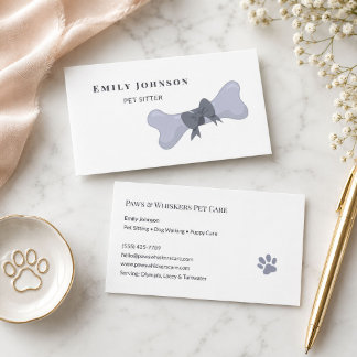 Grey Bone Pet Sitter Business Card