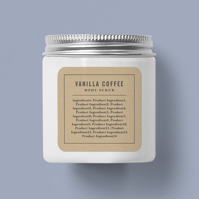 Grey Border and Line Ingredients List Kraft Label (Creator Uploaded)