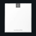Grey Border Monogram  Notepad<br><div class="desc">Grey Border Monogram Personalized Notepad</div>