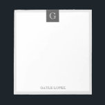 Grey Border Monogram  Notepad<br><div class="desc">Grey Border Monogram Personalized Notepad</div>