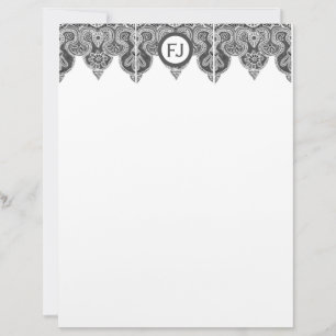 Grey Border Stationary Letterhead