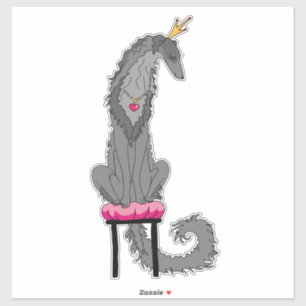 Grey Borzoi Die Cut Vinyl Sticker