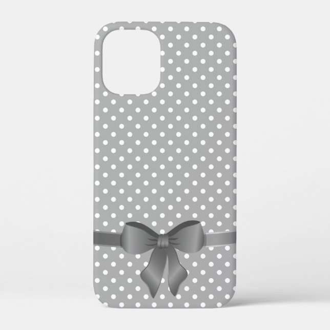 grey bow on polka dotsCase-Mate iPhone case (Back)