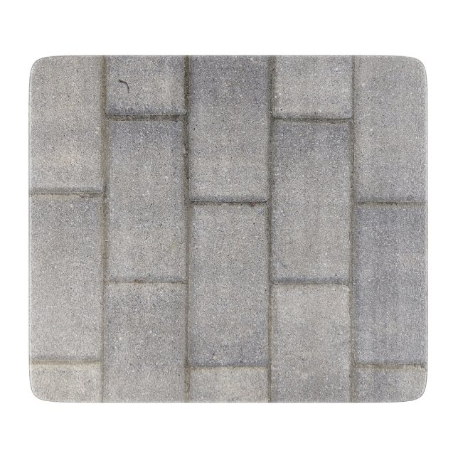 Grey Brick Cement Sidewalk Cutting Board (Front)