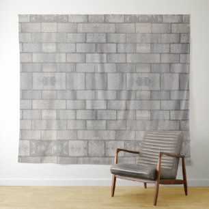 Grey Brick Cement Sidewalk Tapestry