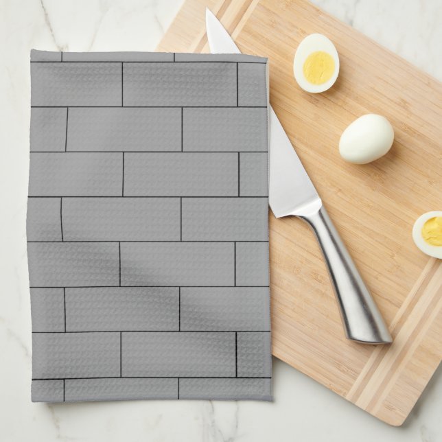 Grey Brick Design Kitchen Towel (Quarter Fold)