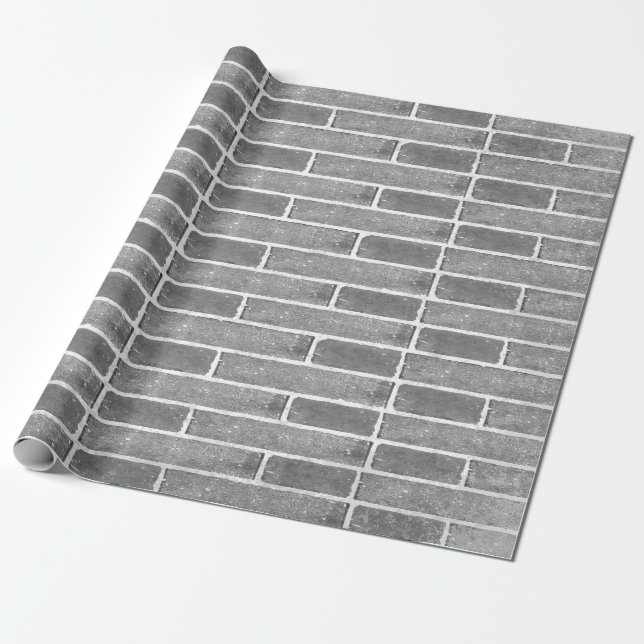 Grey Brick Wall Texture Wrapping Paper (Unrolled)